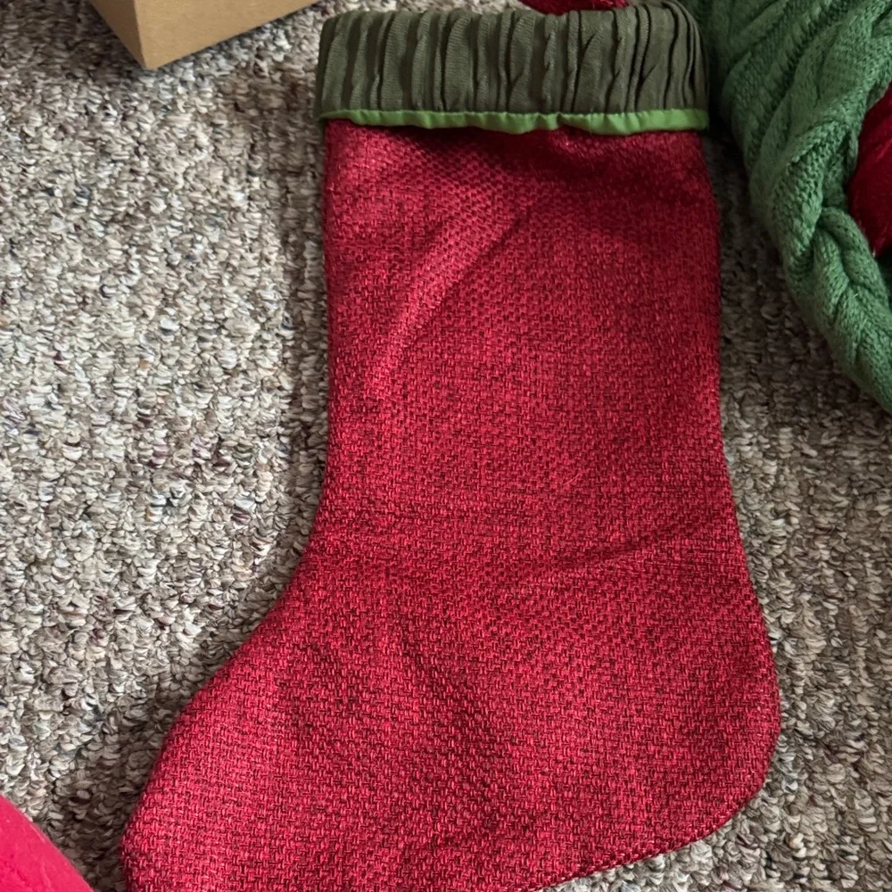 Festive Red Holiday Pillow with Tree Design